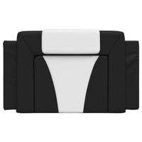 Hoofdbordkussen 90 cm kunstleer zwart en wit - thumbnail