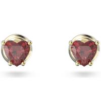 Swarovski 5639133 Oorknoppen Stilla Heart goudkleurig-rood 5 x 6 mm - thumbnail