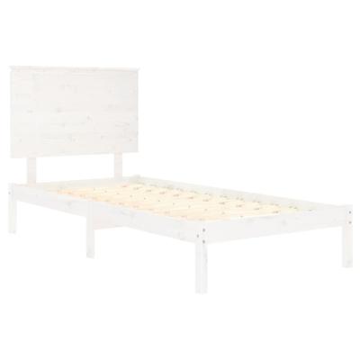 Bedframe massief hout wit 120x190 cm