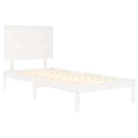 Bedframe zonder matras massief grenenhout wit 140x200 cm - thumbnail