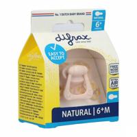 Difrax Fopspeen Natural 6m+ Roze-print - thumbnail