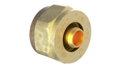 Kirchhoff Messing schroefaansluiting | Vernikkeld | 20 mm x 3/4"IT | Klemkoppeling voor meerlagenbuis - 988917355