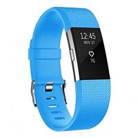By Qubix - Compatible met Fitbit Charge 2 sportbandje - Maat: Large - Blauw - Compatible fitbit bandje - thumbnail