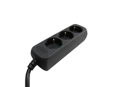 VB Stekkerdoos tcd 3V +RA 1.5 meter 3x1.0mm² Zwart