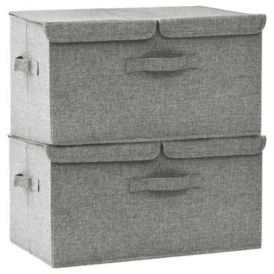 VidaXL Opbergboxen 2 st 50x30x25 cm stof grijs