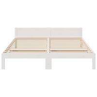 Bedframe zonder matras massief grenenhout wit 180x200 cm - thumbnail
