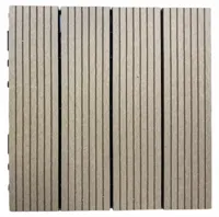 Kunststof tuintegel 30x30x2,4 cm teak - thumbnail