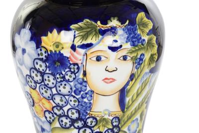 Vaas DKD Home Decor Porselein Zwart Shabby Chic (22 x 22 x 42 cm)