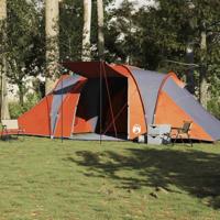 VidaXL Koepeltent 6-persoons waterdicht grijs en oranje - thumbnail