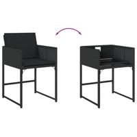 9-delige Tuinset poly rattan zwart - thumbnail