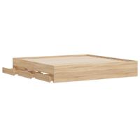 Bedframe met lades bewerkt hout sonoma eikenkleurig 200x200 cm - thumbnail