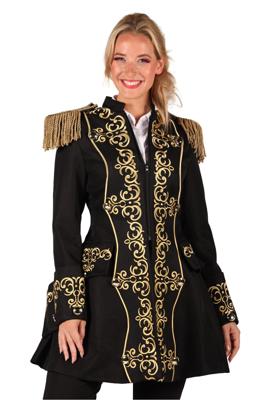 Damesjas Embroidered Star zwart goud