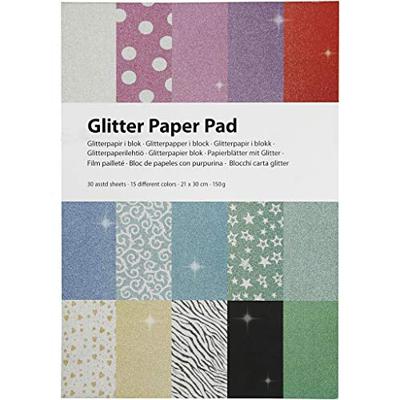 Creativ Company Https://www.cchobby.nl/glitterpapier-blok-a4-vel-210x297-mm-150-gr-30-vel-1-stuk