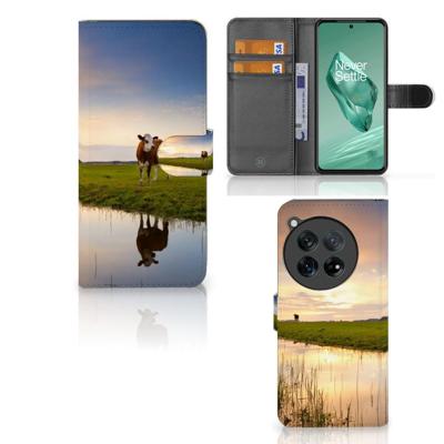 OnePlus 12 | Telefoonhoesje | Met pasjeshouder | Koe