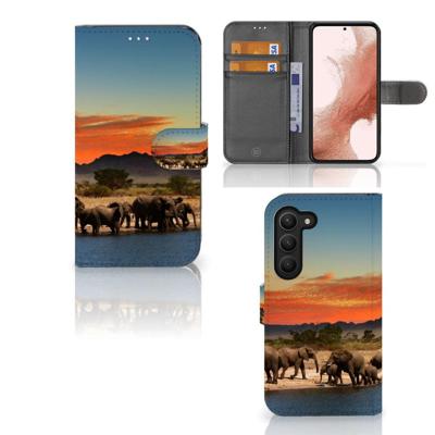 Samsung Galaxy S23 | Telefoonhoesje | Met pasjeshouder | Olifanten Samsung Galaxy S23 | Telefoonhoesje | Met pasjeshouder | Olifanten