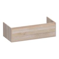 Brauer Hope - Onderkast - 100 cm - met 1 Softclose Lade Greeploos en 1 Sifon Uitsparing - Lamellen Eiken Wit - thumbnail