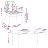 9-delige Tuinset poly rattan glas bruin - thumbnail