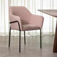 LABEL51 Eetkamerstoel 'Dexter' Bouclé, kleur Naturel - thumbnail