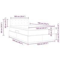 Opslag bed met matras Donkergrijs 120 x 190 cm Fluweel - thumbnail