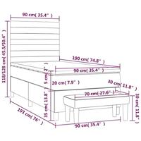 Boxspring met matras stof crèmekleurig 90x190 cm - thumbnail