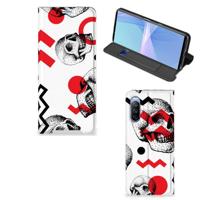Mobiel BookCase Sony Xperia 10 III Skull Red - thumbnail