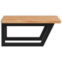 Badkamer wandschap staal en massief eikenhout - thumbnail