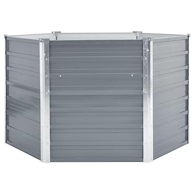 VidaXL Plantenbak verhoogd 129x129x77 cm gegalvaniseerd staal grijs VidaXL Plantenbak verhoogd 129x129x77 cm gegalvaniseerd staal grijs