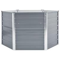 VidaXL Plantenbak verhoogd 129x129x77 cm gegalvaniseerd staal grijs - thumbnail