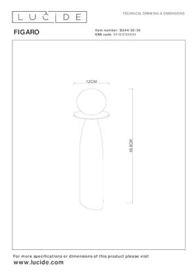 Lucide FIGARO - Tafellamp - Ø 12 cm, H 48 cm - 1xG9 - Grijs