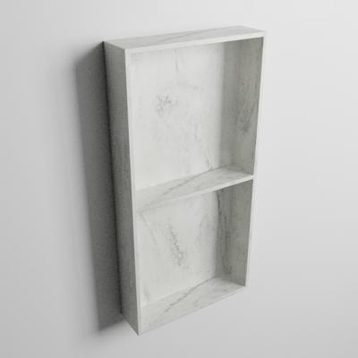 MONDIAZ EASY Nis 59,5x29,5cm in solid surface kleur Opalo. 2 vakken geschikt voor in- of opbouw