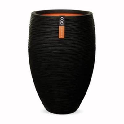 Capi nature elegant deluxe rib nl kunststof bloempot 50x72 cm zwart