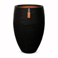 Capi Vaas Elegant Deluxe Rib Zwart Ø45cm - thumbnail
