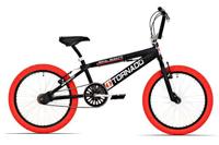 Royal Bmx fiets -bugatti tornado freestyle 20 inch - mat zwart met rode banden - thumbnail