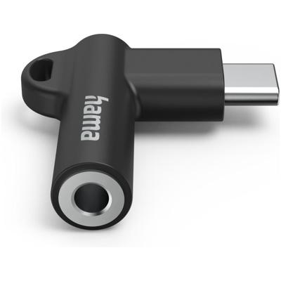 Hama Aux-Adapter USB C–3.5 mm Jack Aansluiting 90° Hoekstekker Zwart Hama Aux-Adapter USB C–3.5 mm Jack Aansluiting 90° Hoekstekker Zwart