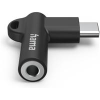 Hama Aux-Adapter USB C–3.5 mm Jack Aansluiting 90° Hoekstekker Zwart - thumbnail