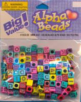 Darice • alfabet beads kl/zw. 6mm 160pcs assorti - thumbnail