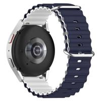 Ocean Style bandje - Donkerblauw / wit - Garmin Vivoactive 6 / Vivoactive 5 / Vivoactive 3 - thumbnail