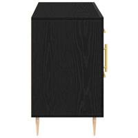 Dressoir met lade Zwart eiken 100 x 36 x 60 cm Bewerkt hout - thumbnail
