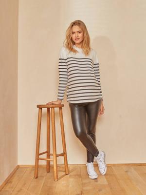 Zwangerschapslegging in imitatieleer zwart kunstleer