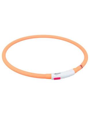 Trixie halsband hond flash lichthalsband usb tpu / nylon oranje - thumbnail