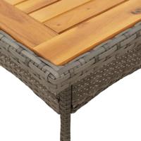Tuintafel met acaciahouten blad 80x80x75 cm poly rattan grijs - thumbnail