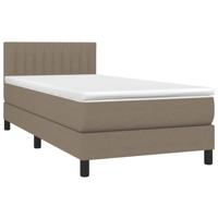 Boxspring met matras en LED stof taupe 90x190 cm - thumbnail