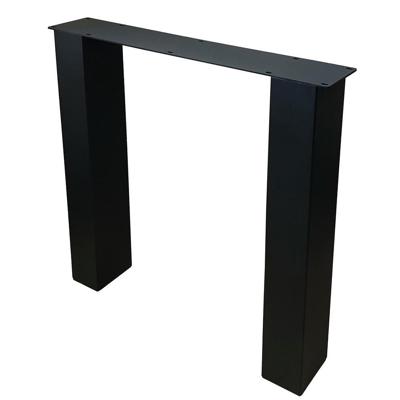 Stalen N tafelpoot zwart 76 bij 10 cm en hoogte 72 cm (10 x 10 cm)