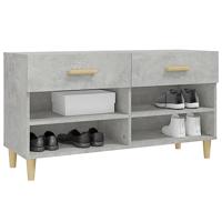 VidaXL Schoenenkast 102x35x55 cm bewerkt hout betongrijs - thumbnail