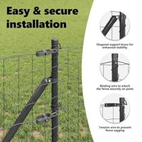 VidaXL Hek met paal grijs 0,4 x 10 m staal en pvc - thumbnail