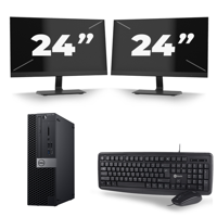 Dell Optiplex 7060 SFF - Intel Core i7-8e Generatie - 16GB RAM - 256GB SSD - Windows 11 + 2x 24 inch Monitor - thumbnail