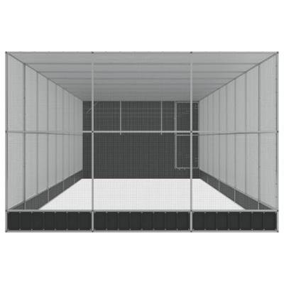 Volière met verlengstuk 1118x303x216 cm staal zilverkleurig