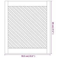 Kastdeuren met latwerk 2 st 59,5x69 cm massief grenenhout - thumbnail