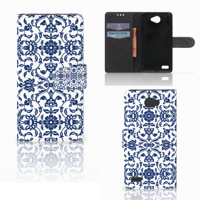 LG Bello 2 Hoesje Flower Blue - thumbnail