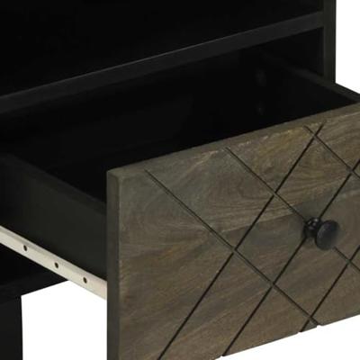 Nachtkastjes 2 st 40x33x46 cm massief mangohout zwart